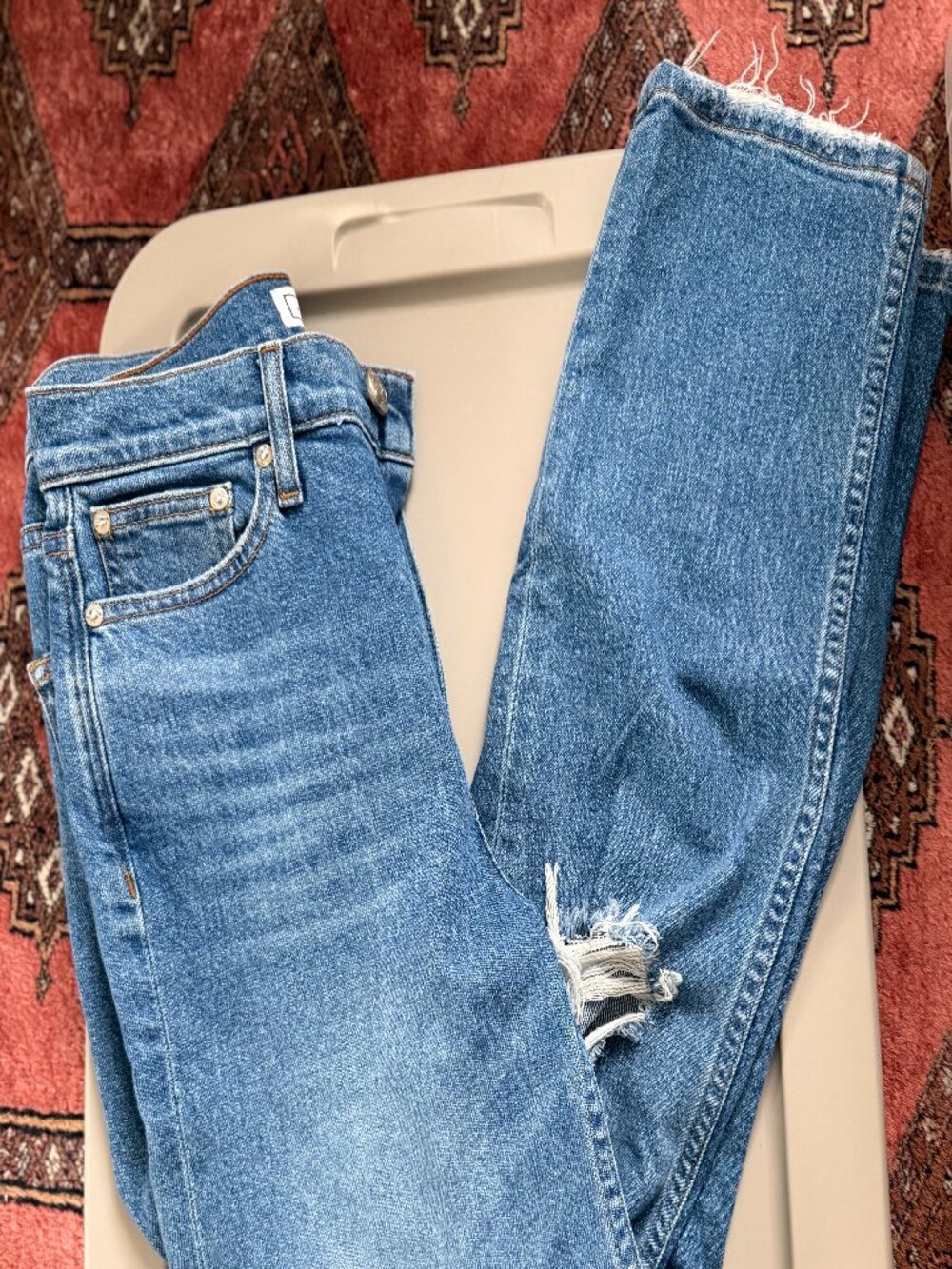 AYR The Yes Yes Yes High Rise Straight Leg Blue Jeans Size 27